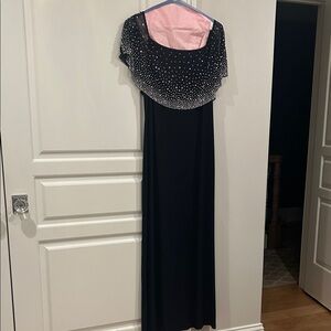MSK Black Maxi Dress with Silver Embellishments